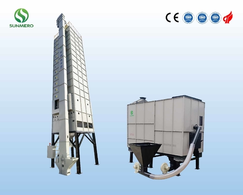 5.5kW 200 ตันความจุเครื่องอบเมล็ดข้าวขนาดใหญ่พร้อมเตาแกลบ